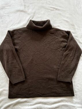 Massimo Dutti brown turtleneck wool and cashmere sweater